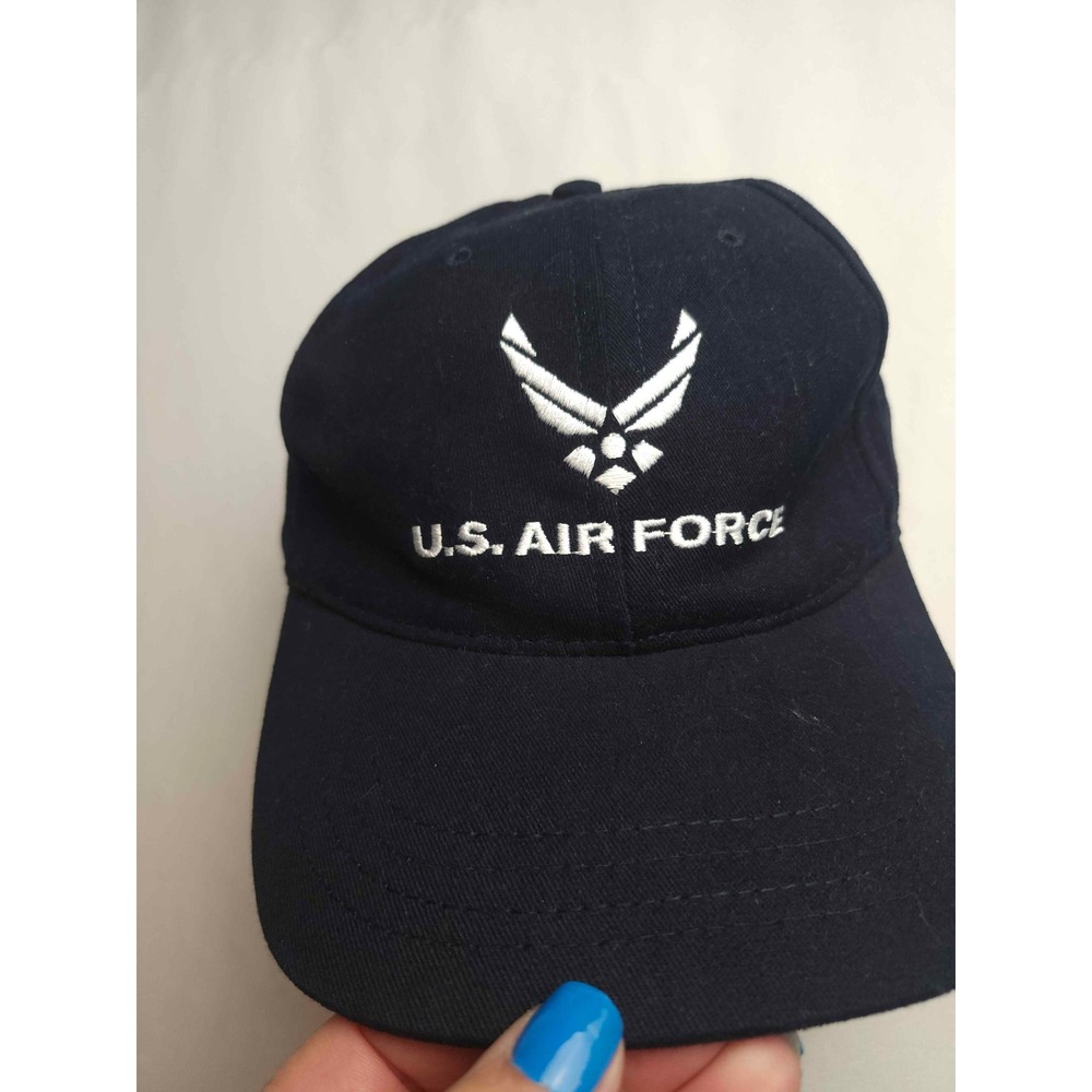US Air Force Baseball Cap Navy Blue USAF Logo Embroidered Hat Made in USA - Picture 2 of 7